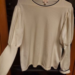 Riley and Rae cosette puff sleeve white sweater  xl